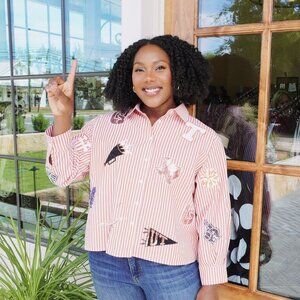 Texas Mini Icon Striped Button Down